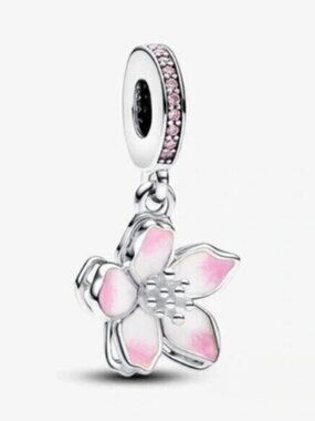 ✅New Pandora Cherry Blossom Dangle Charm Necklaces, Bracelets, Pendants